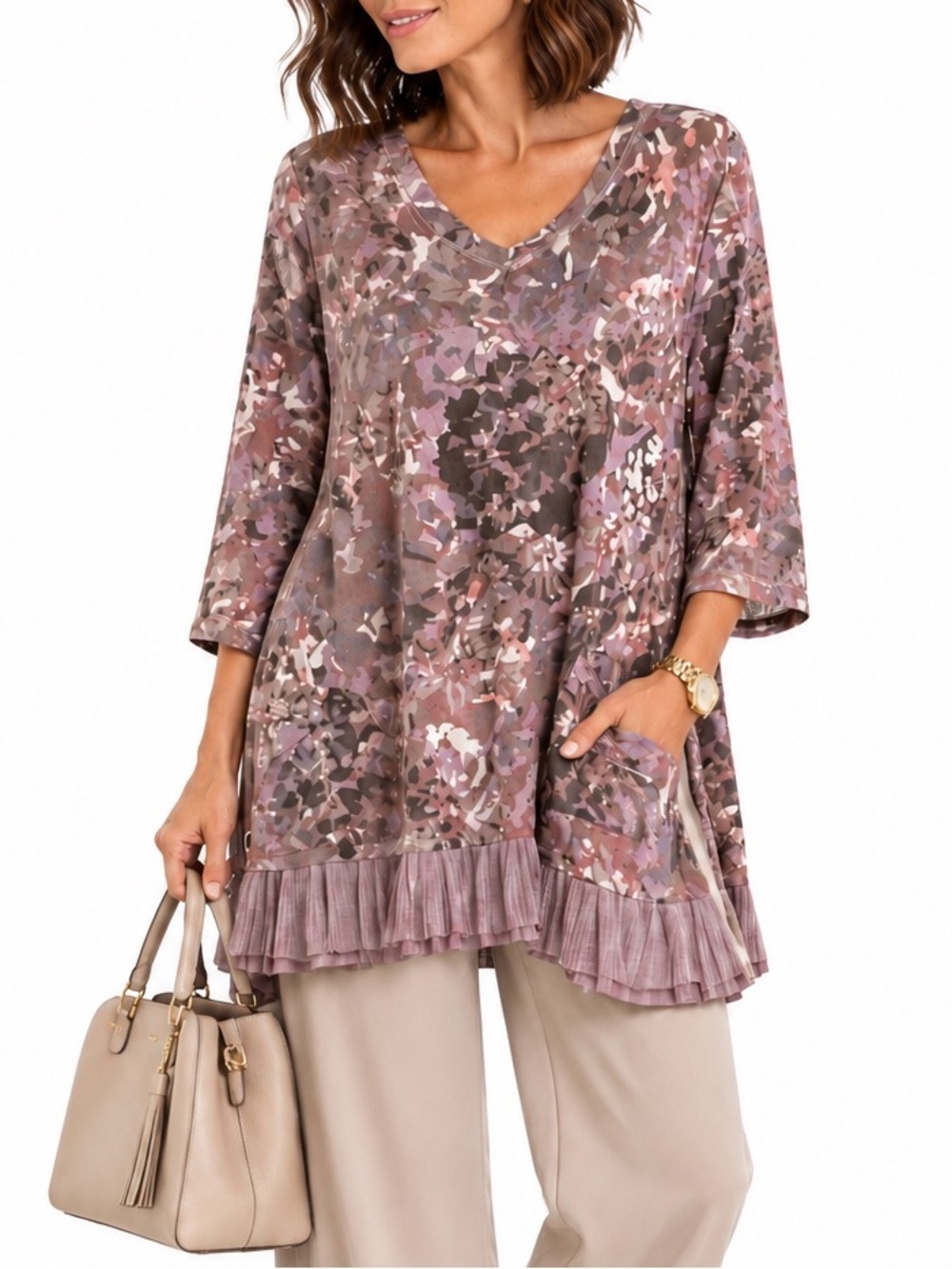 LOGO LOUNGE BY LORI GOLDSSTEIN ROMANTIC FRENCH  TERRY TOP WITH LACE TRIM SZ XLG